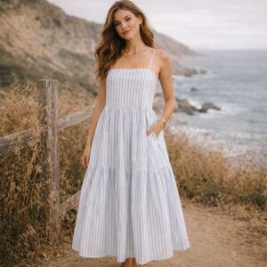 NWOT: Rag & Bone Striped Cotton Maxi Dress Size L